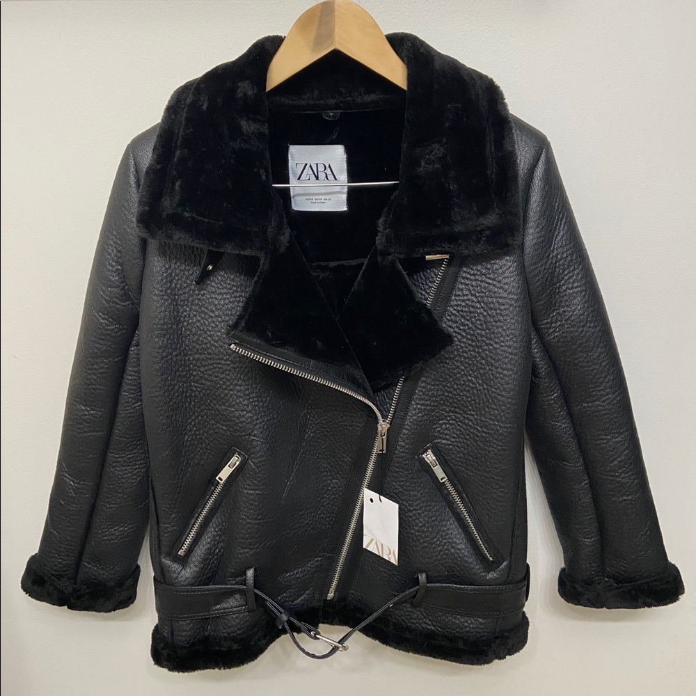 Zara double-faced biker jacket